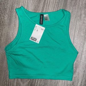 H&M Green Cropped Halter Top